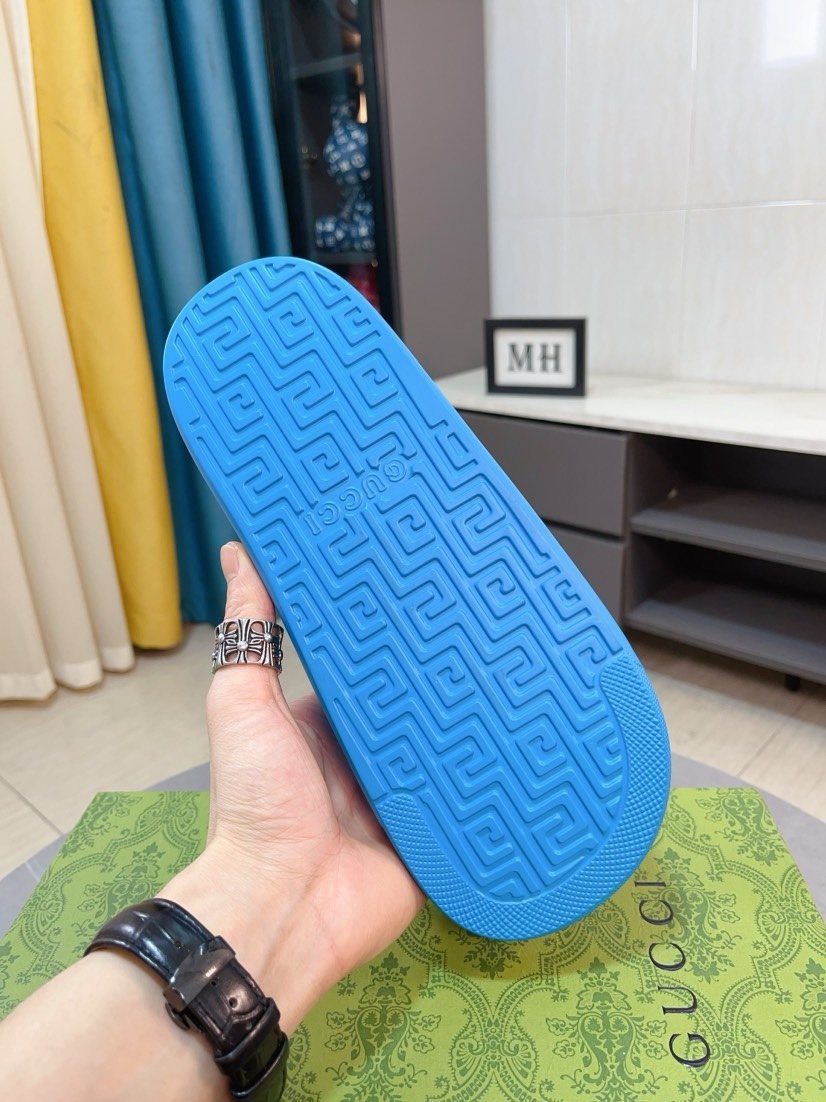 Gucci Emblem Slide Sandals — back