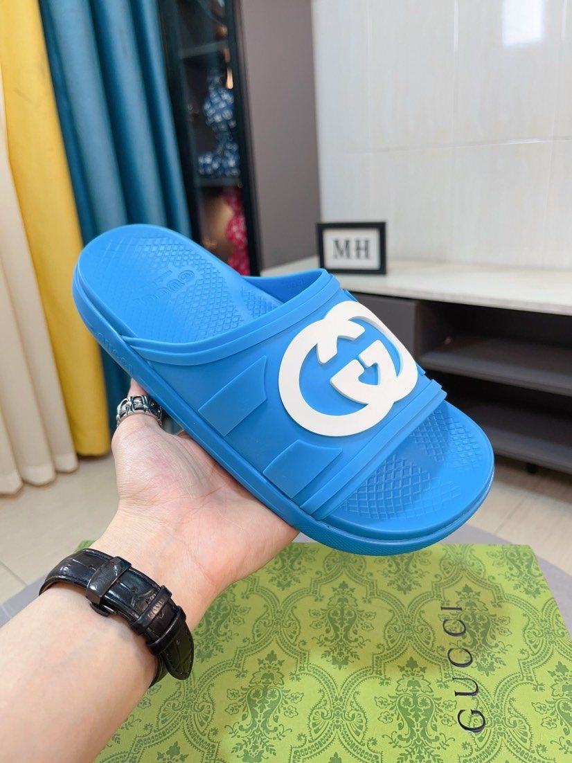 Gucci Emblem Slide Sandals — front