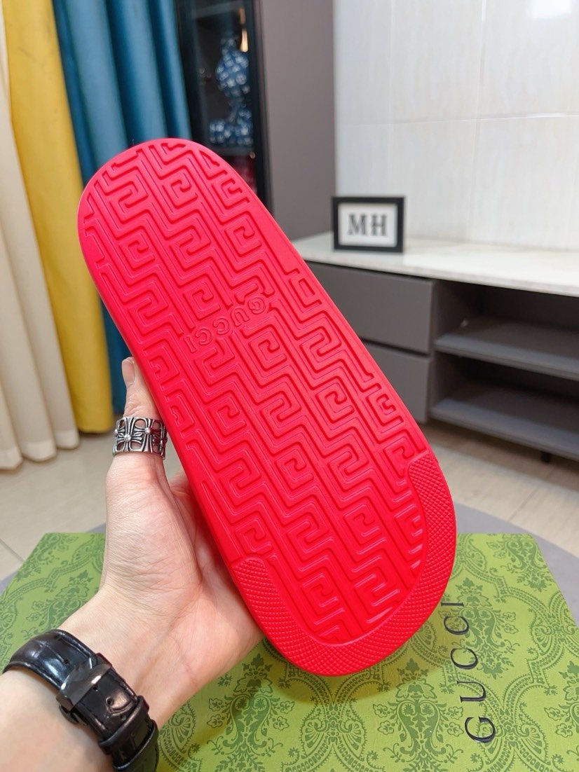 Gucci Emblem Slide Sandals — back