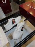 Gucci White Stripe Bee Low-Top Sneakers — hero