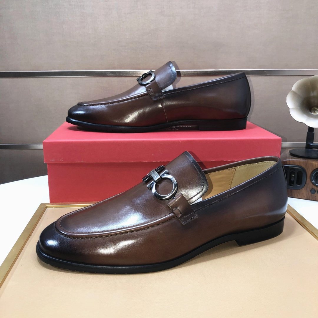 Ferragamo Metal Ring Loafers — model