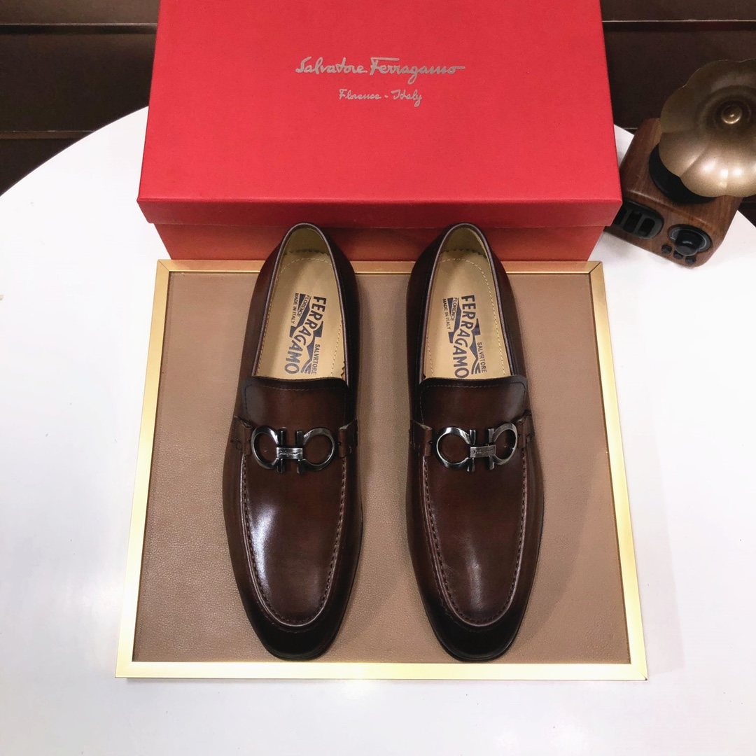 Ferragamo Metal Ring Loafers — front