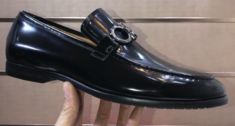 Ferragamo Metal Ring Loafers — front