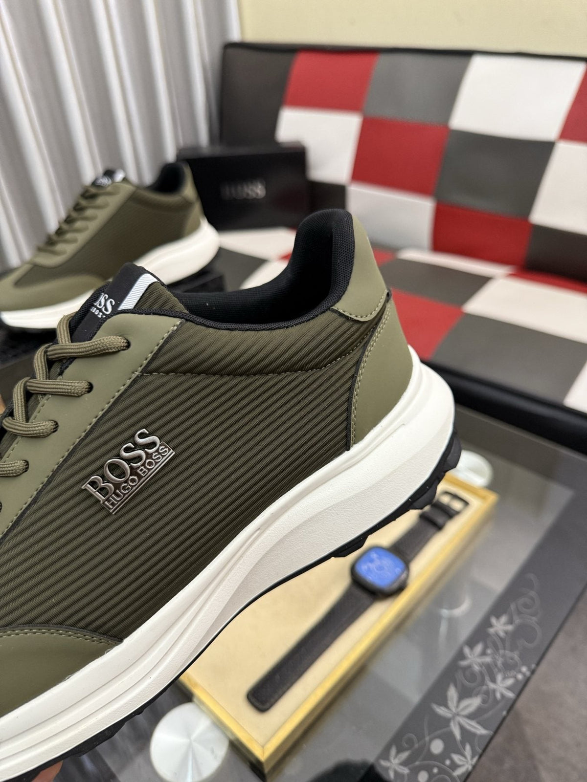 BOSS Mesh-Panel Low-Top Sneakers — detail