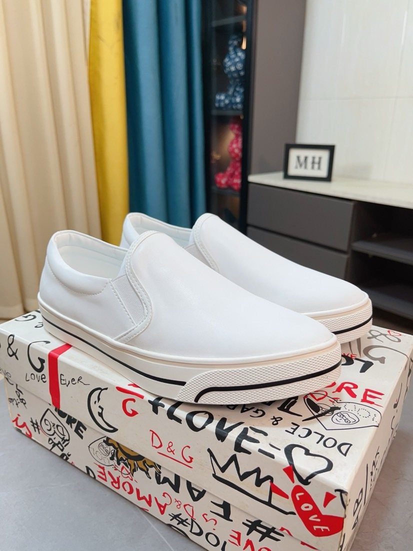 Dolce & Gabbana Striped Sole Slip-On Shoes — front