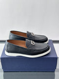 Dior Black Textured Slip-On Loafers — hero