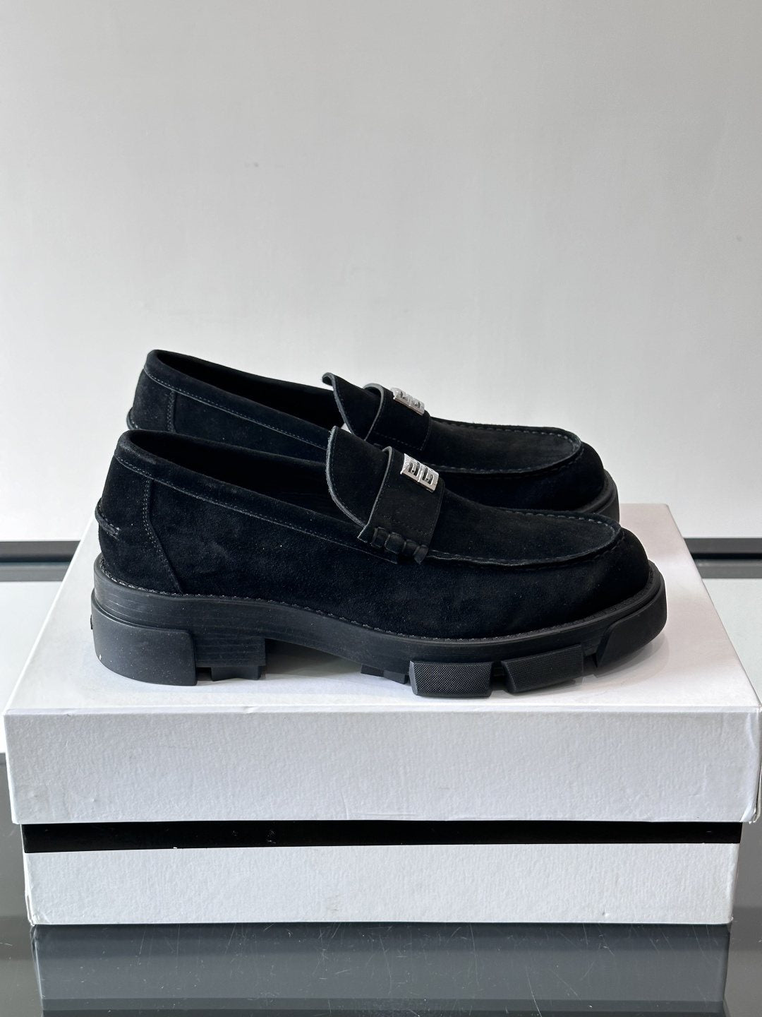 Givenchy Suede Lug-Sole Loafers — hero