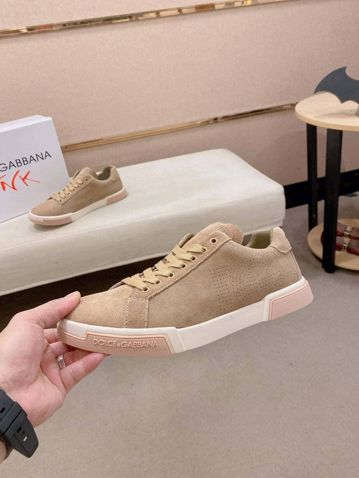 Dolce & Gabbana Low-Top Lace-Up Sneakers — side