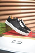 Gucci Black Patterned Low-Top Sneakers — front
