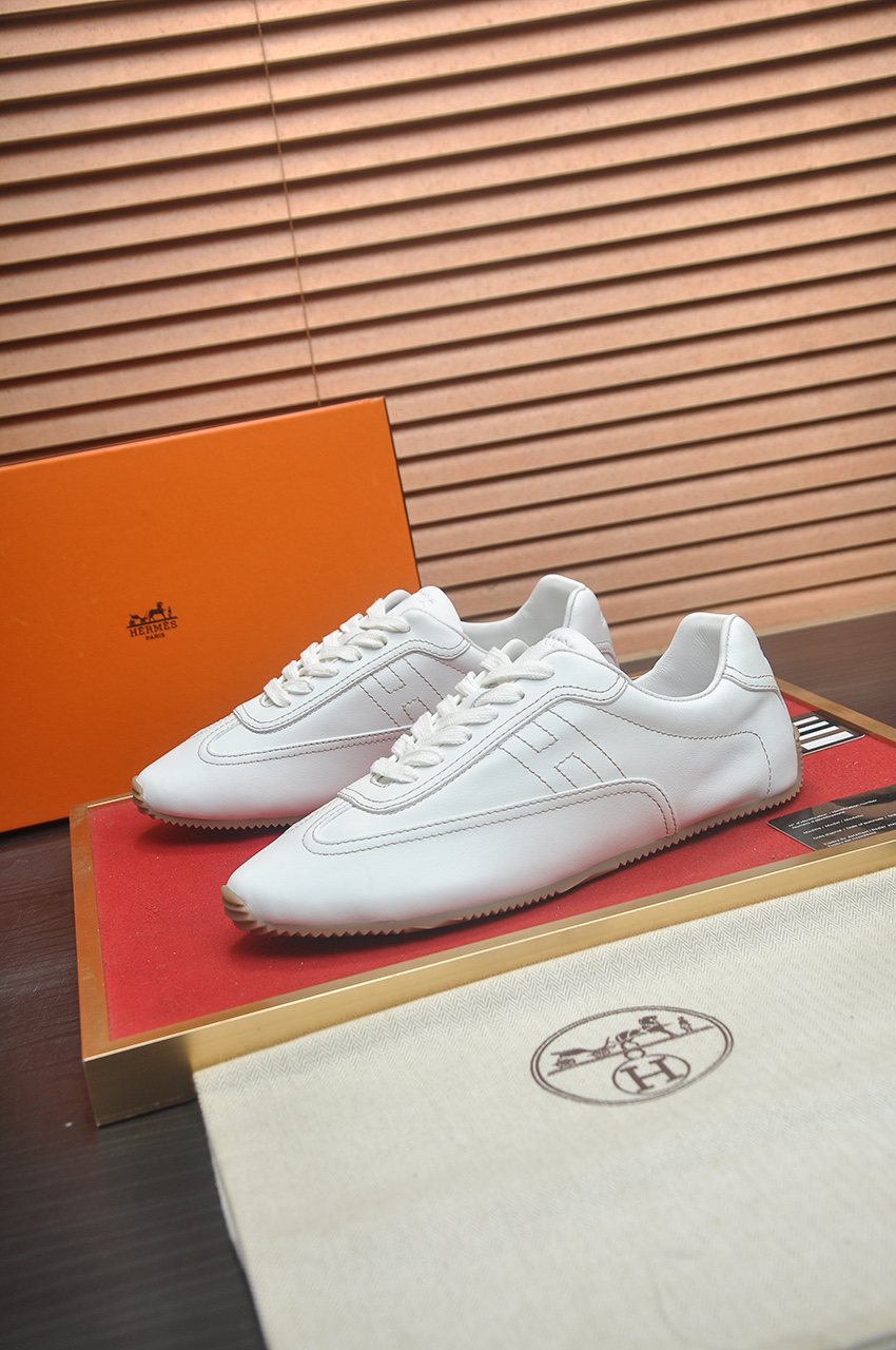 Hermès Low-Top Lace-Up Sneakers — front