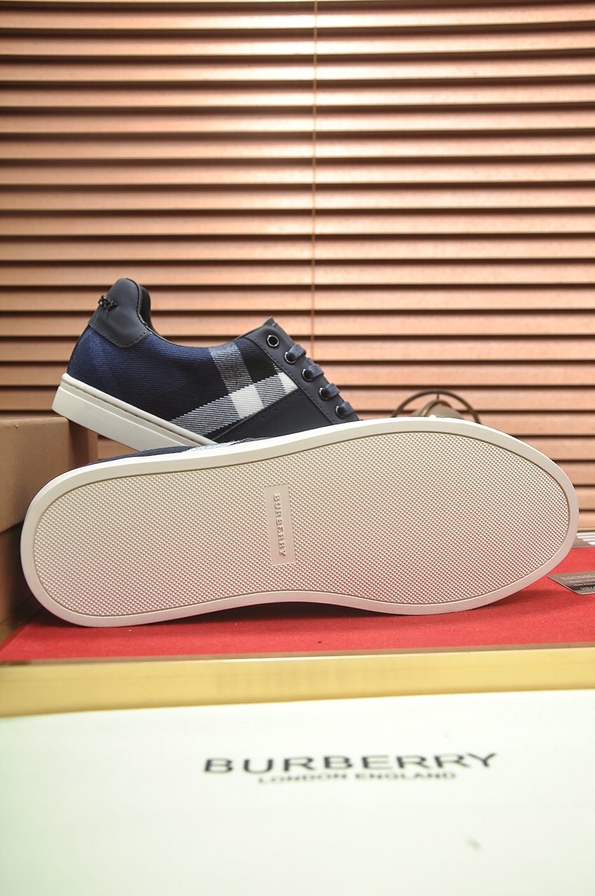 Burberry Check Panel Low-Top Sneakers — side