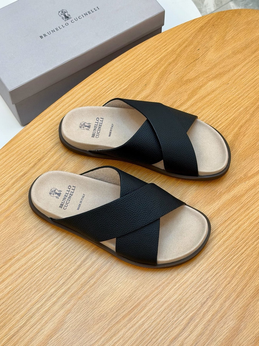 Brunello Cucinelli Crossover Slide Sandals — side