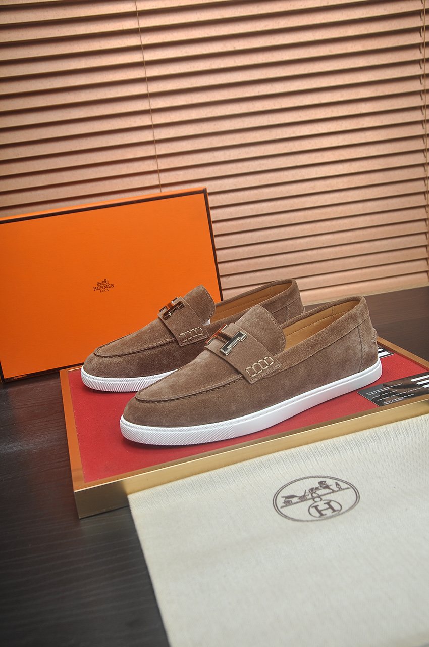 Hermès H-Hardware Slip-On Shoes — side