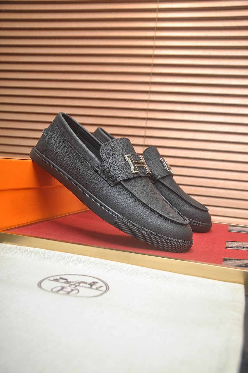 Hermès H-Hardware Slip-On Shoes — side