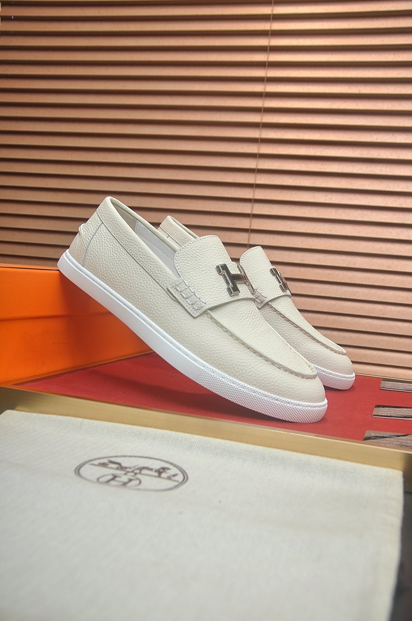 Hermès H-Hardware Slip-On Shoes — side