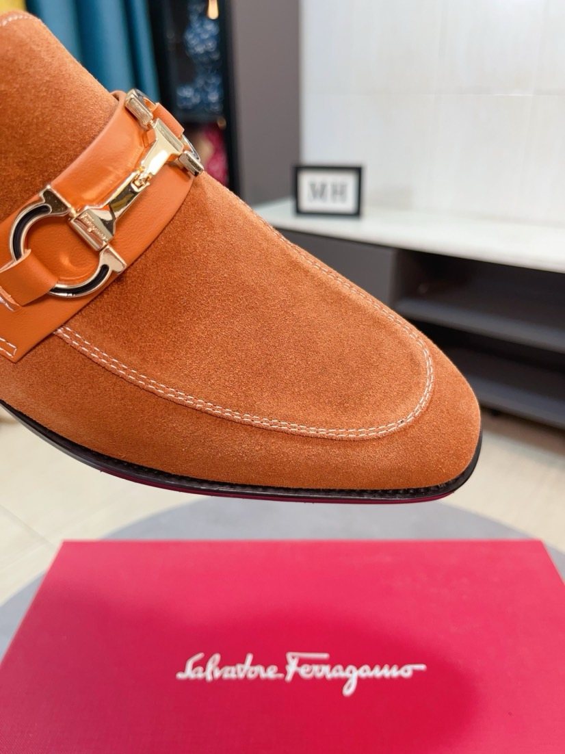 Ferragamo Blue Bit Loafers — detail