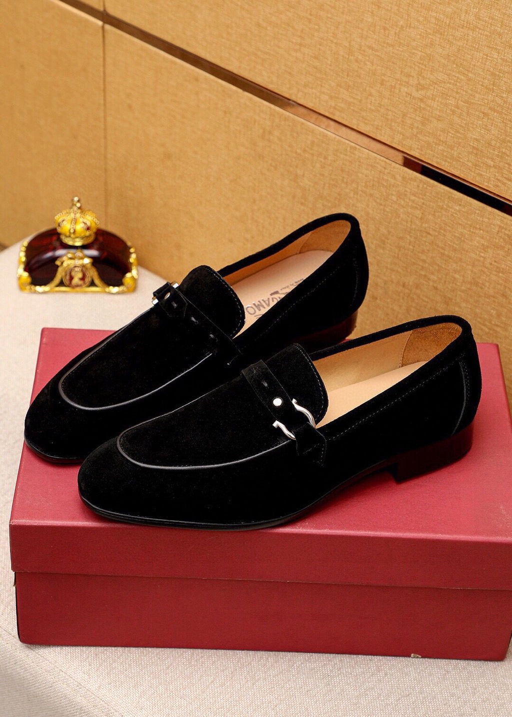 Ferragamo Metal-Accent Loafers — front