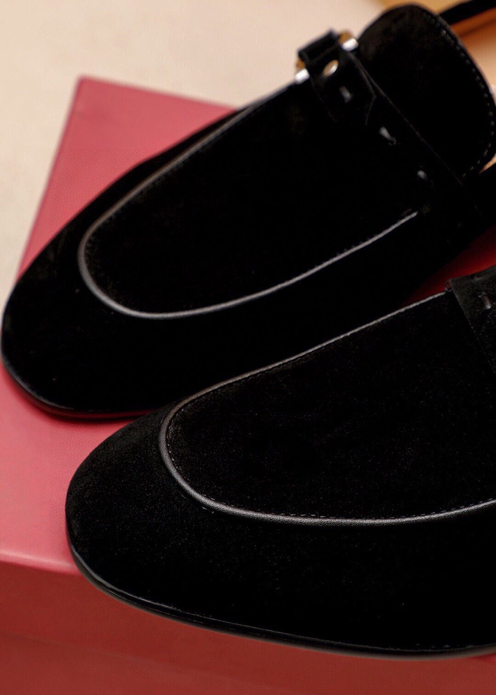 Ferragamo Metal-Accent Loafers — detail