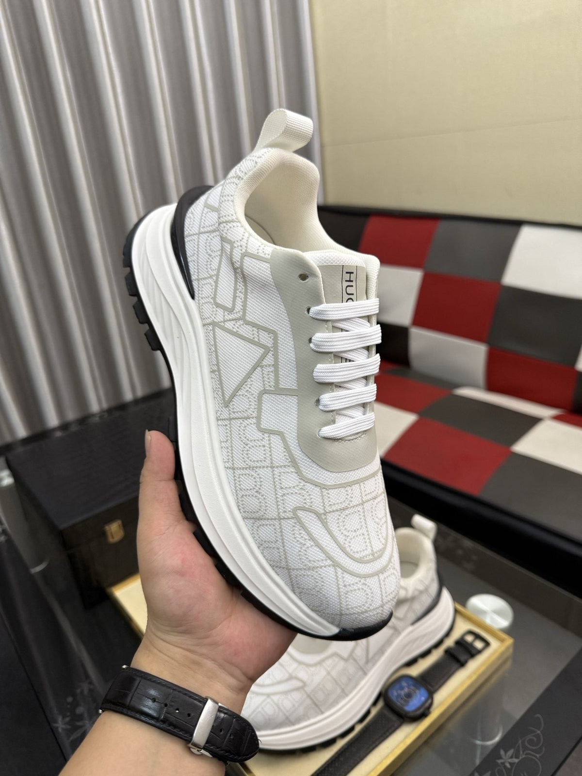 BOSS Patterned Low-Top Sneakers — model