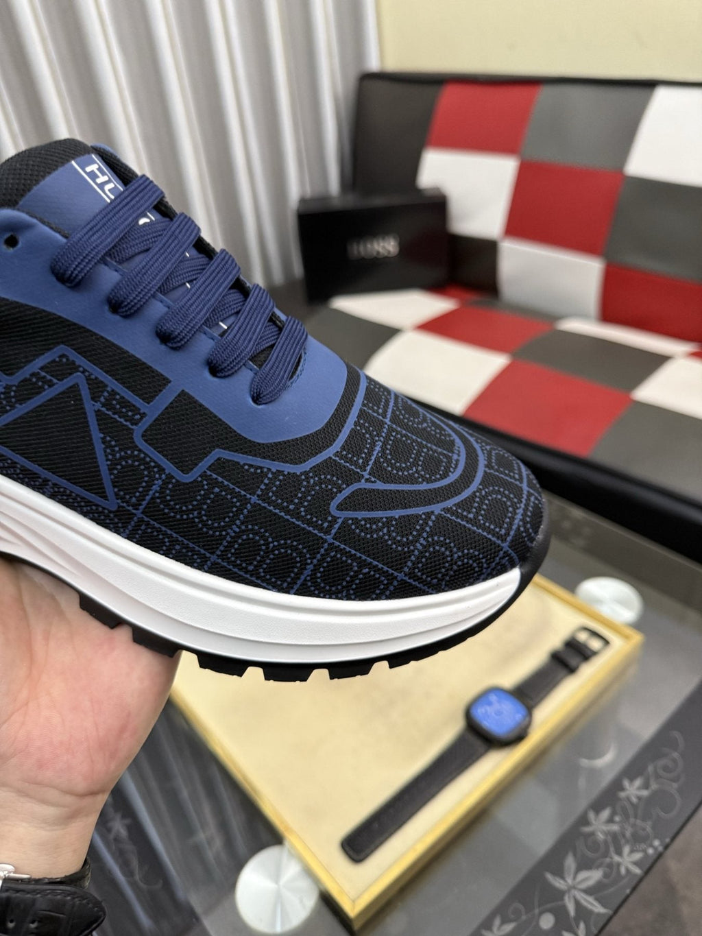 BOSS Patterned Low-Top Sneakers — detail