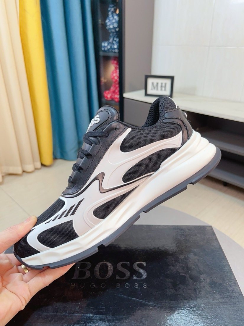 BOSS Mesh Panel Athletic Sneakers — model