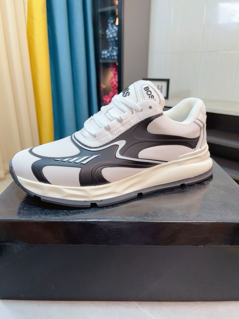 BOSS Mesh Panel Athletic Sneakers — side
