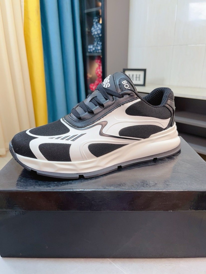 BOSS Mesh Panel Athletic Sneakers — side