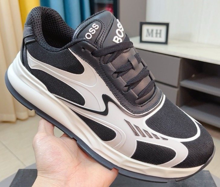 BOSS Mesh Panel Athletic Sneakers — front