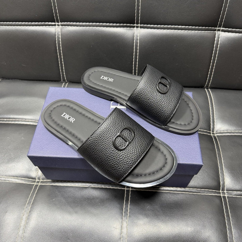 Dior CD Emblem Slide Sandals — front