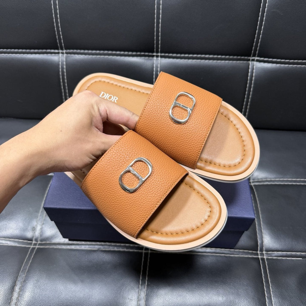 Dior CD Emblem Slide Sandals — model