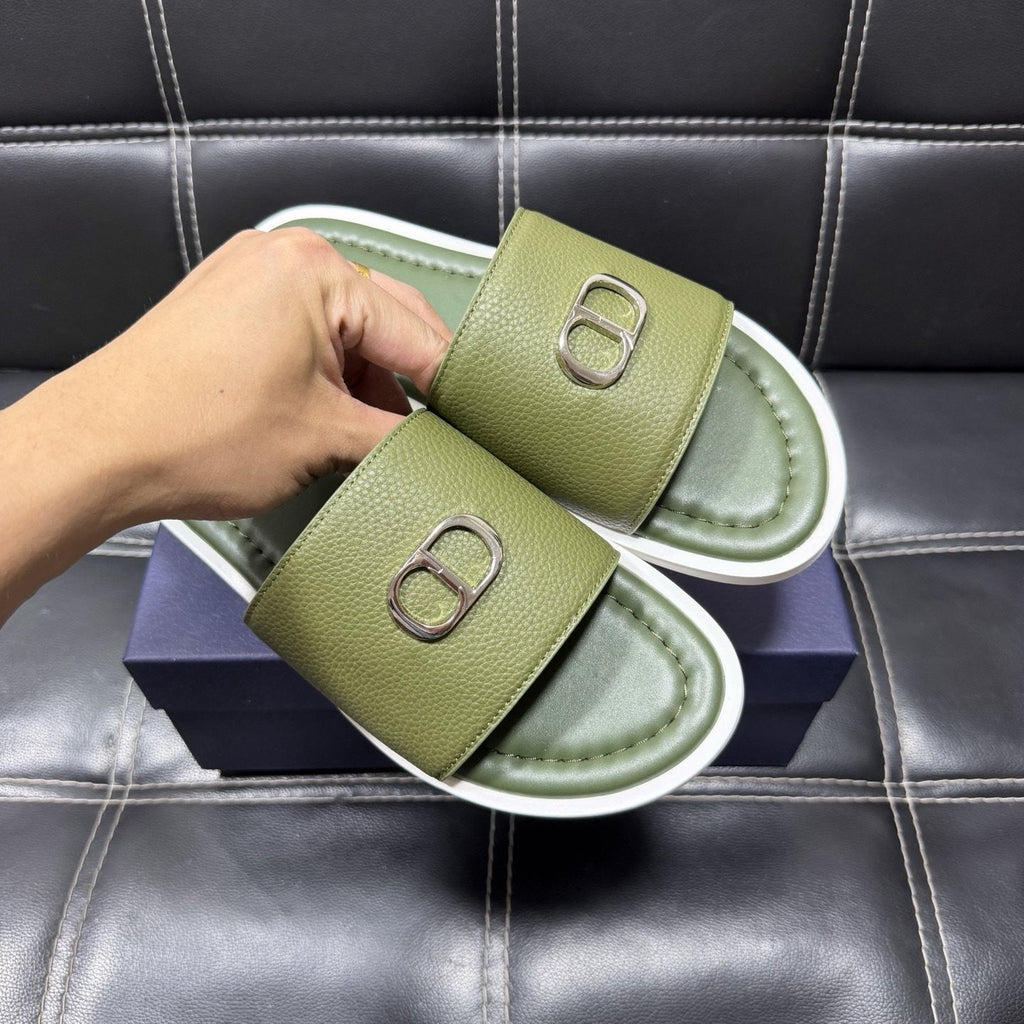 Dior CD Emblem Slide Sandals — model