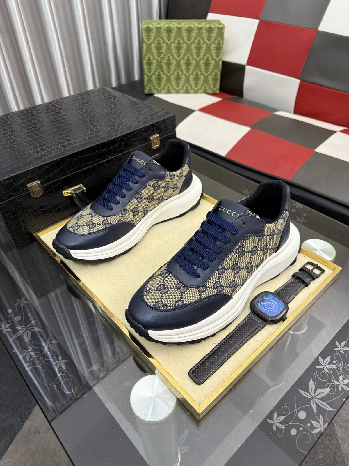 Gucci Monogram Chunky Sole Sneakers — front