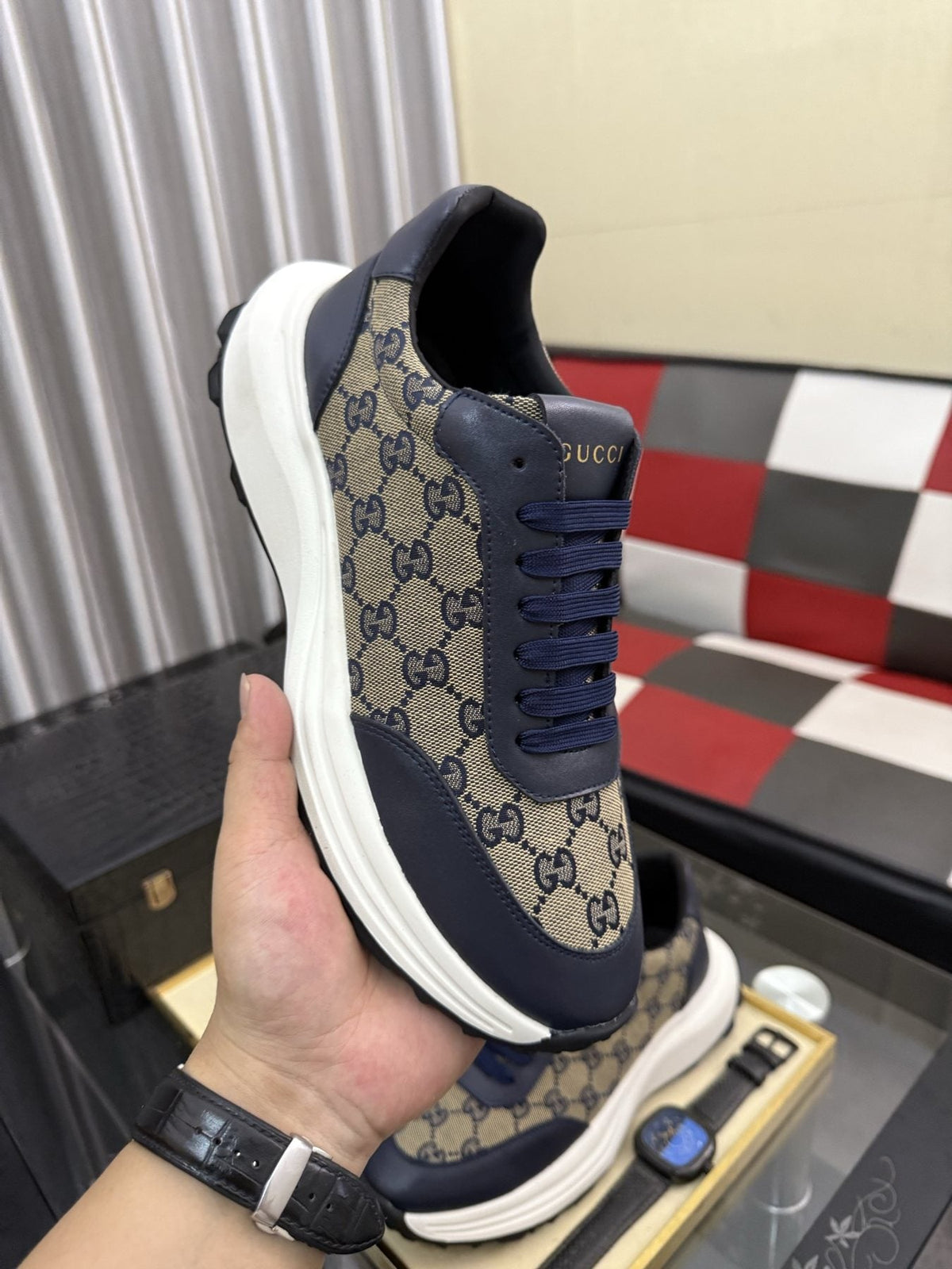 Gucci Monogram Chunky Sole Sneakers — model