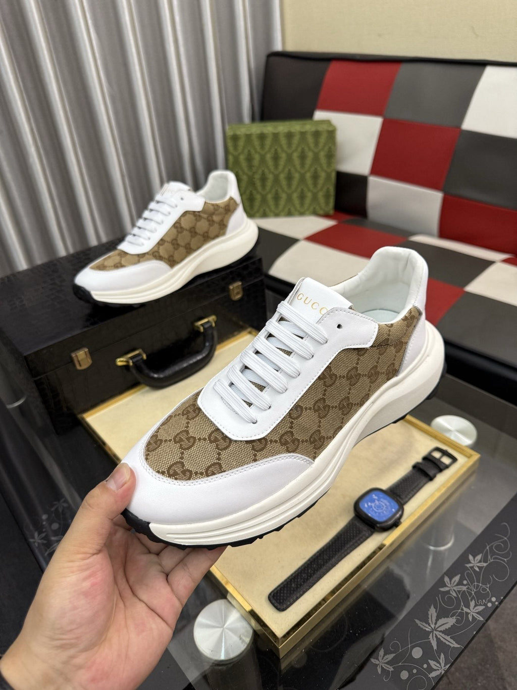 Gucci Monogram Chunky Sole Sneakers — detail