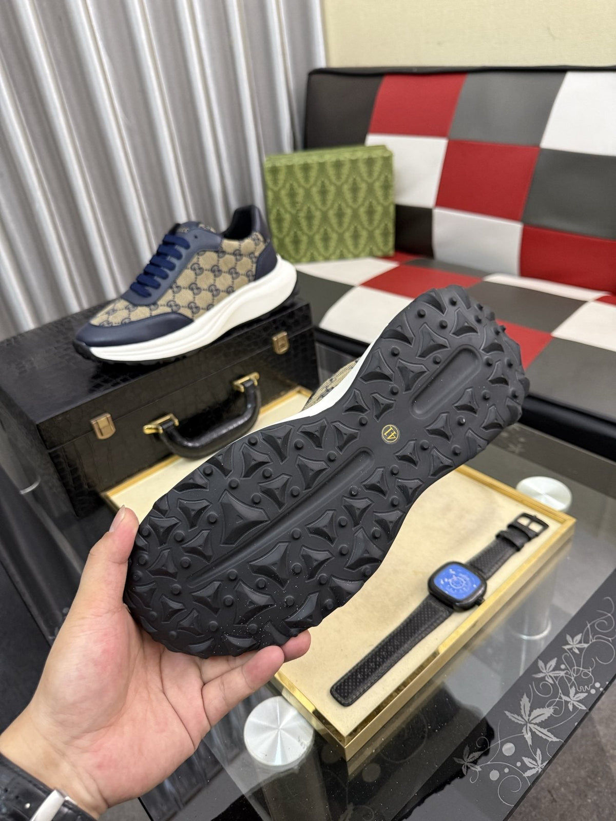 Gucci Monogram Chunky Sole Sneakers — detail