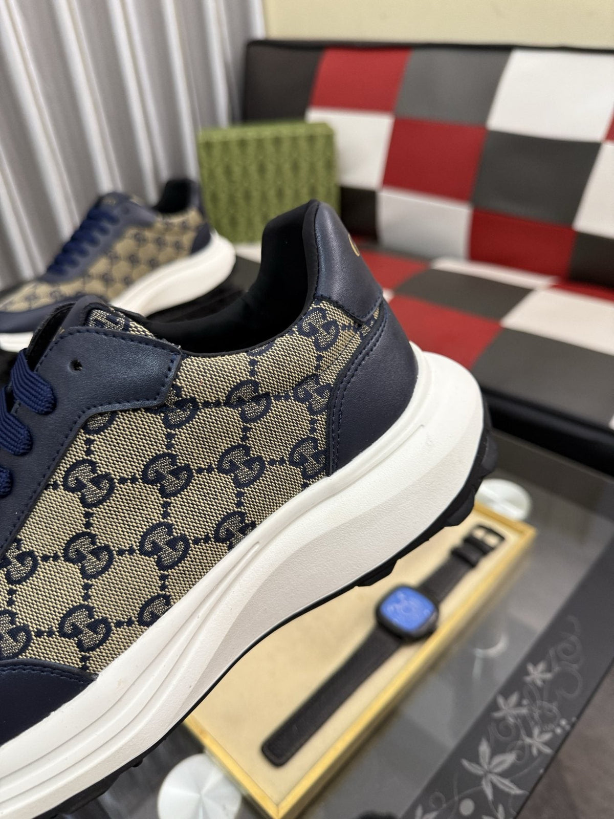 Gucci Monogram Chunky Sole Sneakers — detail