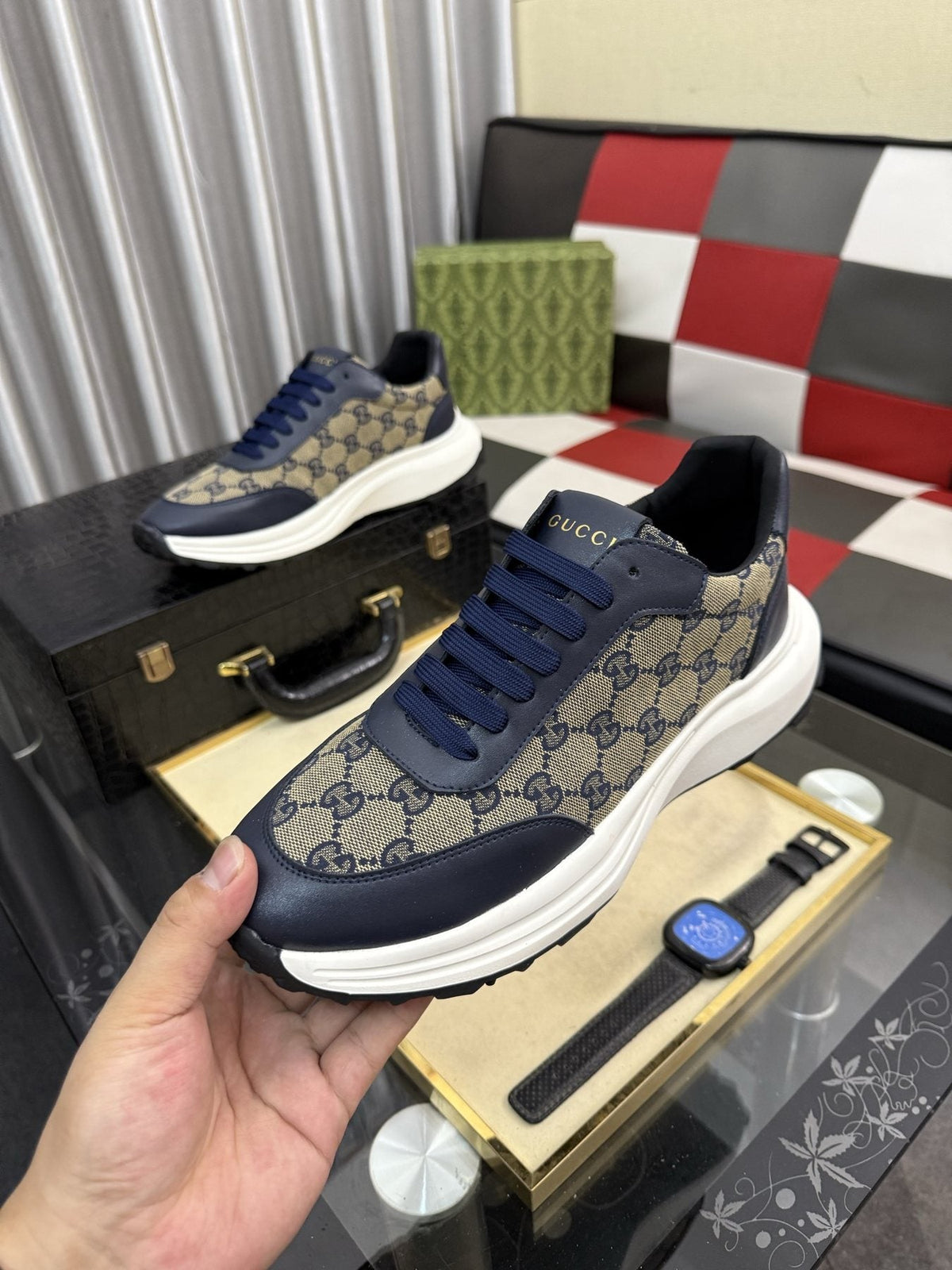Gucci Monogram Chunky Sole Sneakers — model