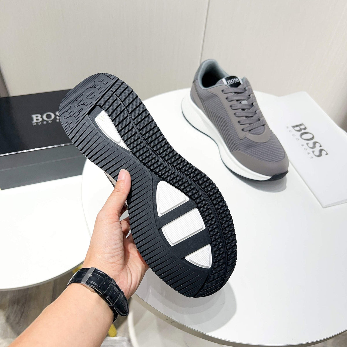 BOSS Knit Low-Top Sneakers — side
