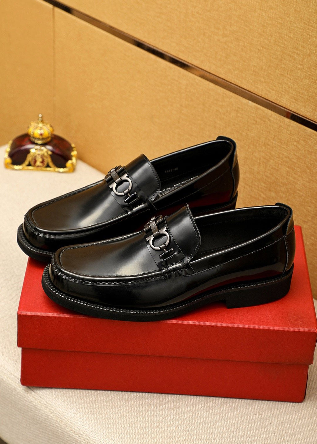 Ferragamo Leather Bit Loafers — model