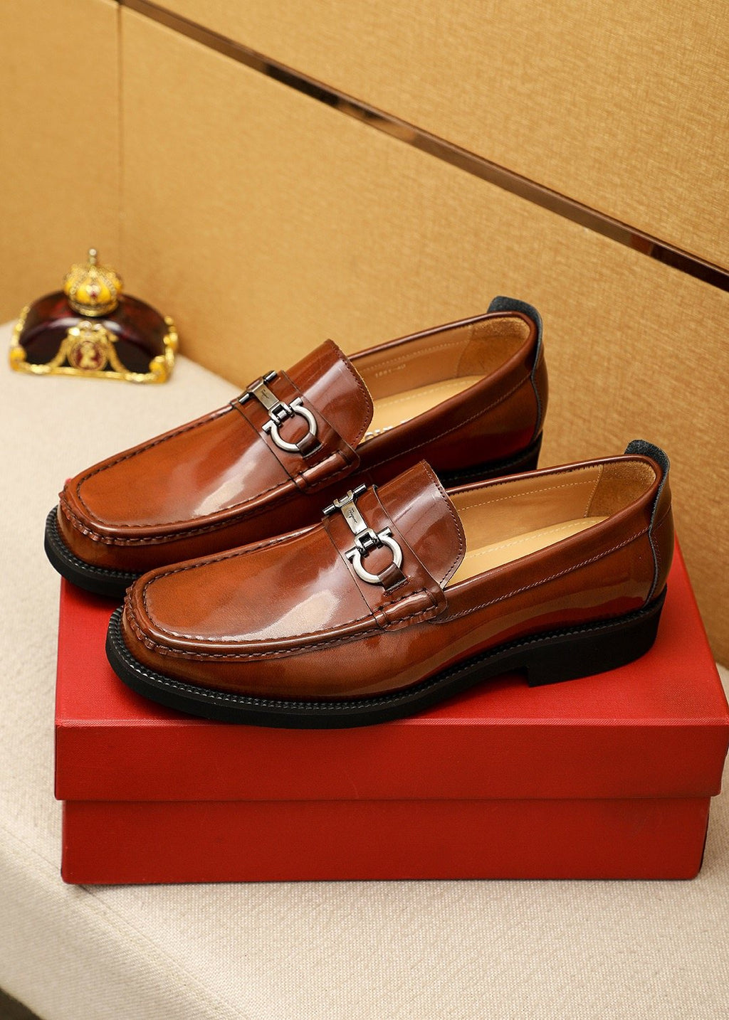 Ferragamo Leather Bit Loafers — front