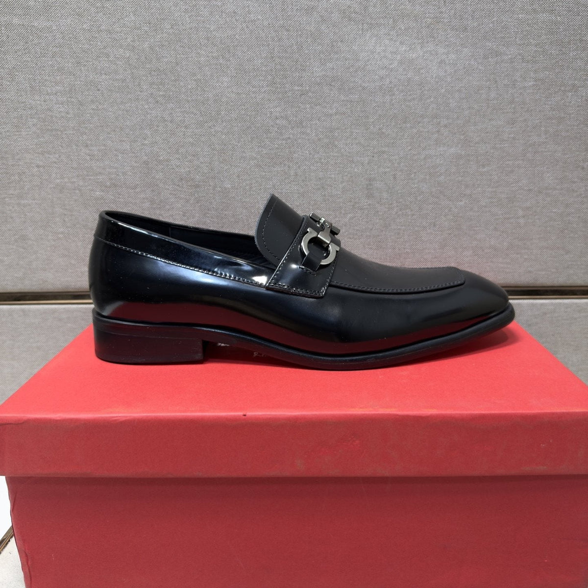 Ferragamo Brown Buckle Loafers — front