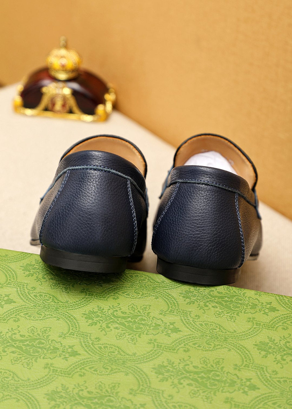Gucci Pebble Leather Loafers — back
