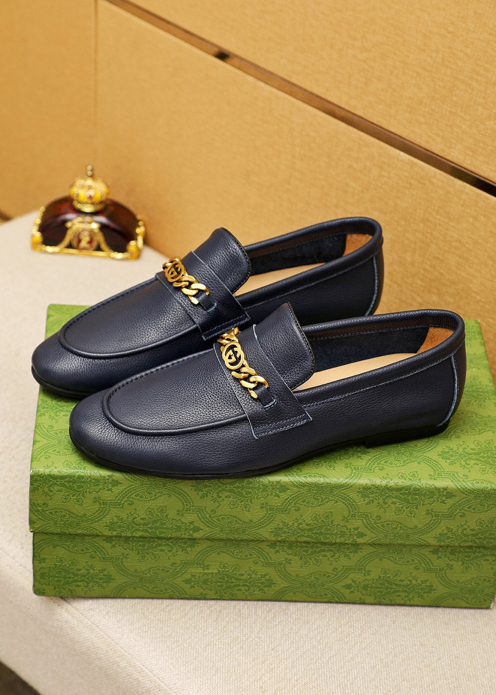 Gucci Pebble Leather Loafers — side