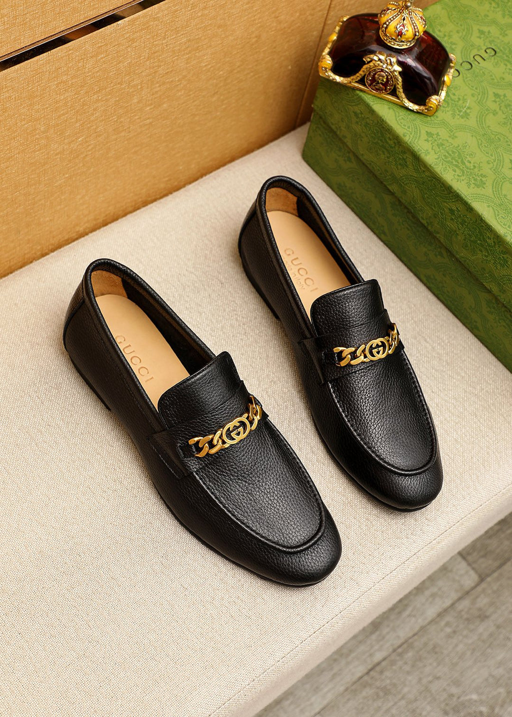 Gucci Pebble Leather Loafers — hero