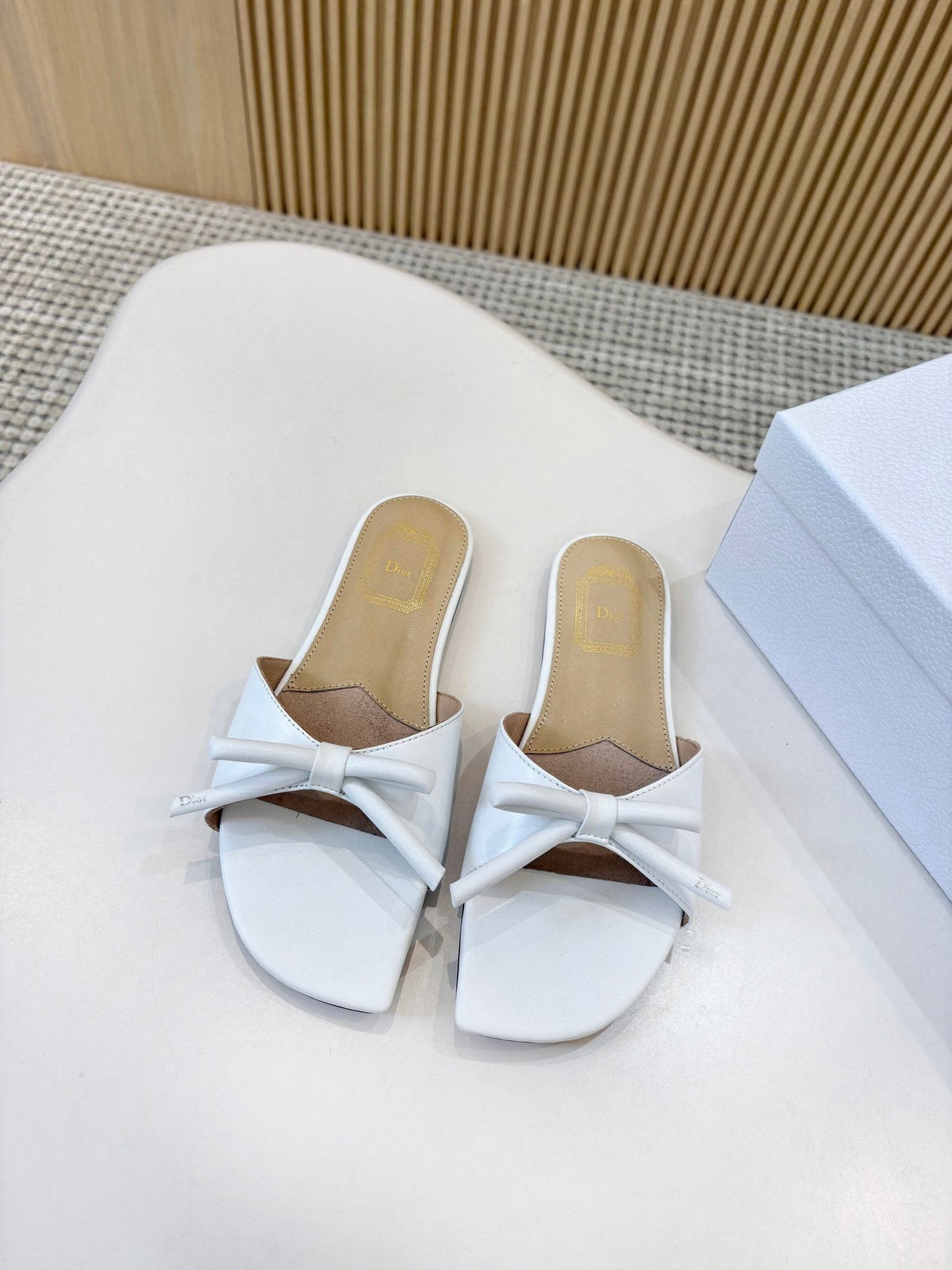 Dior Bow-Detail Slide Sandals — hero