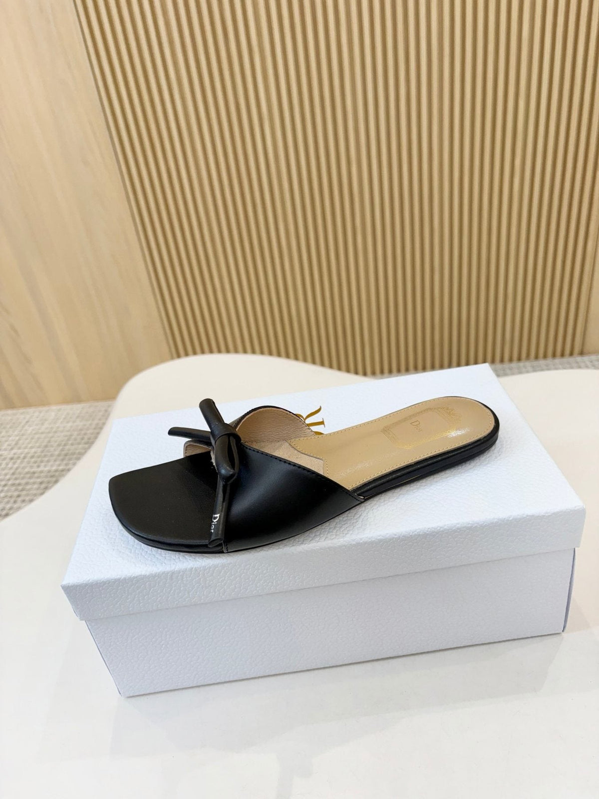 Dior Bow-Detail Slide Sandals — back