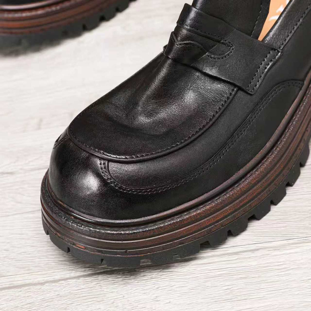 Dior Leather Moc-Toe Loafers — detail