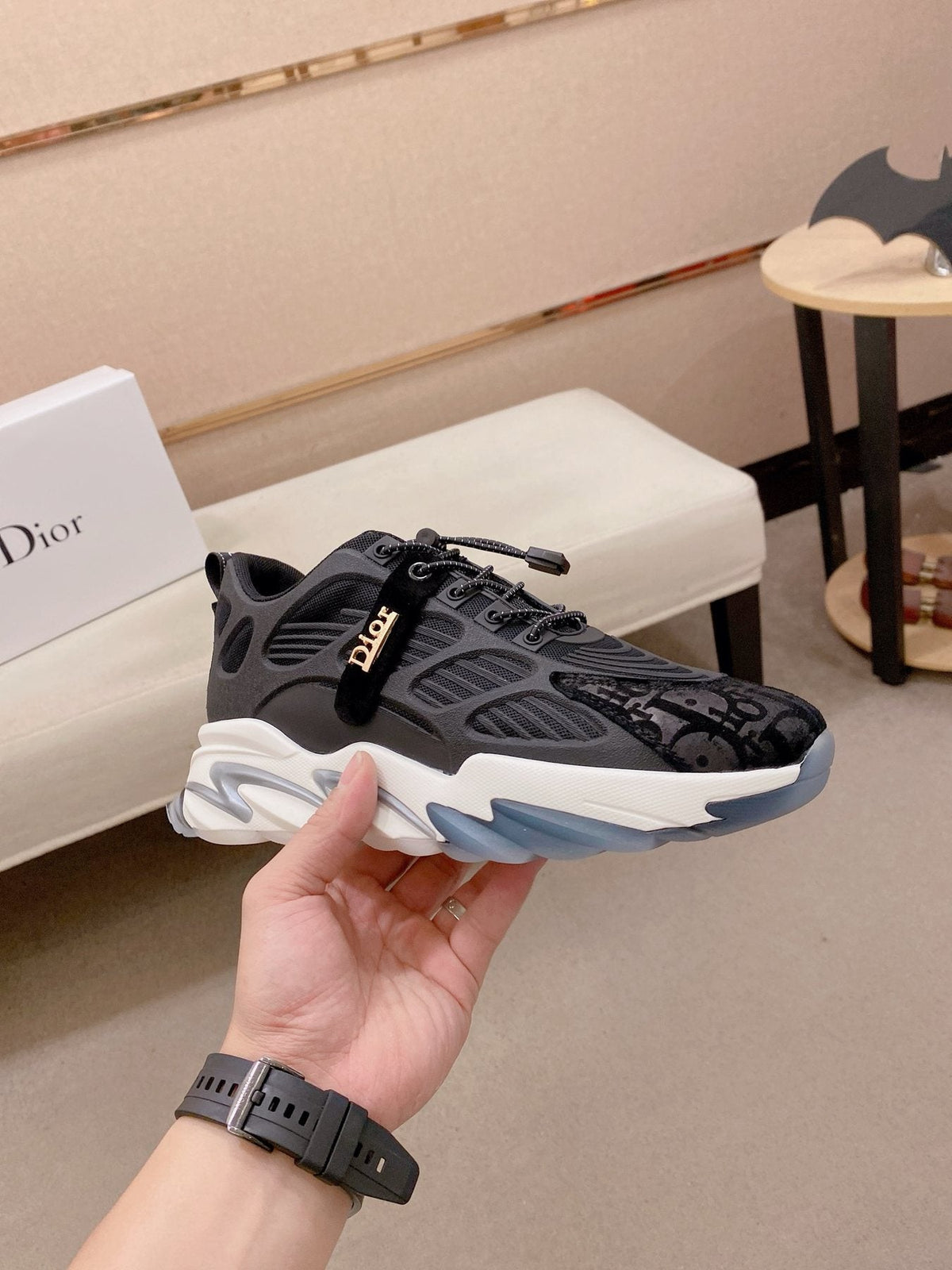 Dior Sculpted Sole Lace-Up Sneakers — side