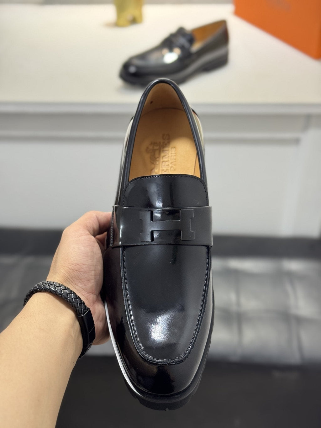Hermès Lug Sole Loafers — front