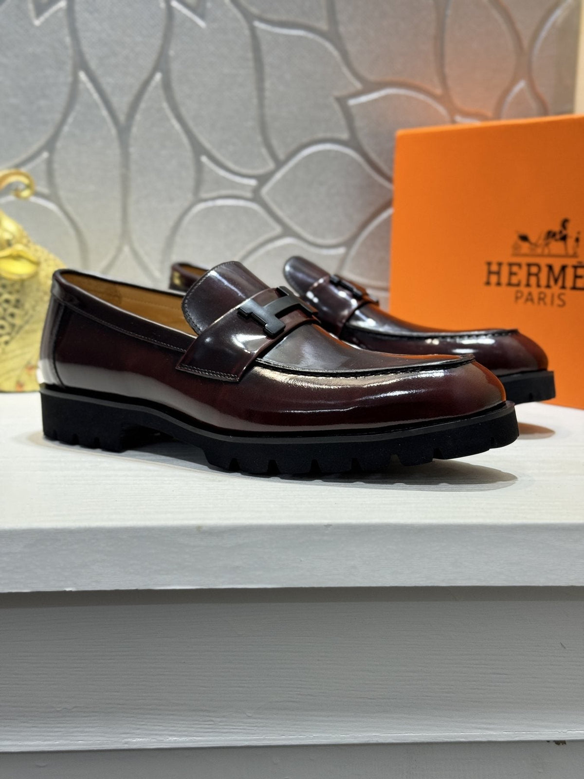 Hermès Lug Sole Loafers — front